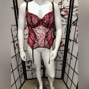 NWOT Burgundy bustier top